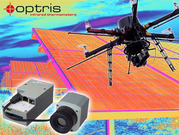 Die optris® PI LightWeight ist ein Kit aus einem Leichtgewichts-PC und einer Infrarotkamera  - konzipiert auf einer Mikrodrohne.