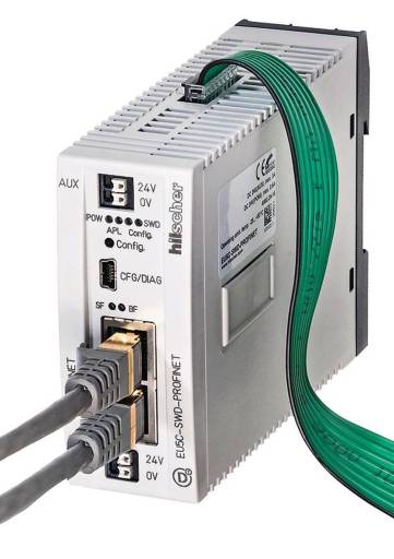SmartWire-DT Netzwerk wird mit Gateway EU5C-SWD-PROFINET von Hilscher komfortabel in die übergeordnete Kommunikationsebene eingebunden. 