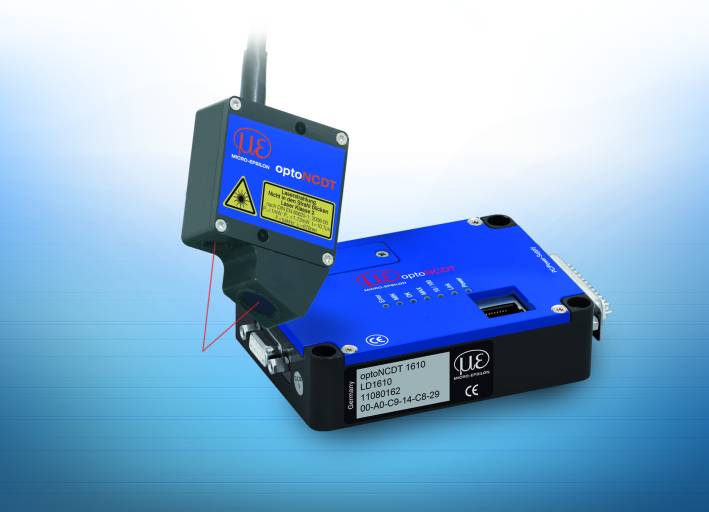 Die neuen Laser-Sensoren optoNCDT 1610 von Micro-Epsilon – zur optischen Anpassung an variierende Messobjektoberflächen verfügen sie über eine automatische Lichtstärkeregelung.