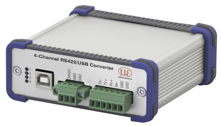 4-facher RS422/USB-Konverter von Micro-Epsilon.