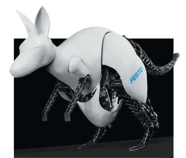 Absoluter Blickfang auf der Hannover Messe: Das BionicKangoroo des Festo Bionic Learning Networks.