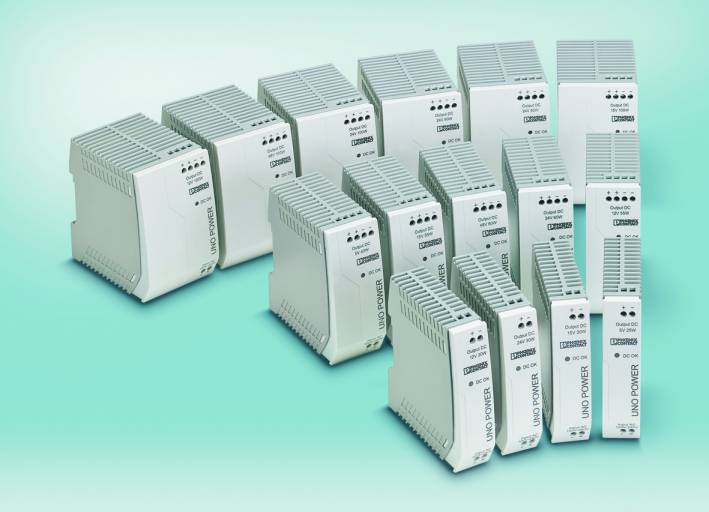 Die 15 Module der Uno Power Stromversorgungen liefern Ausgangsspannungen von 5 - 48 V DC. 