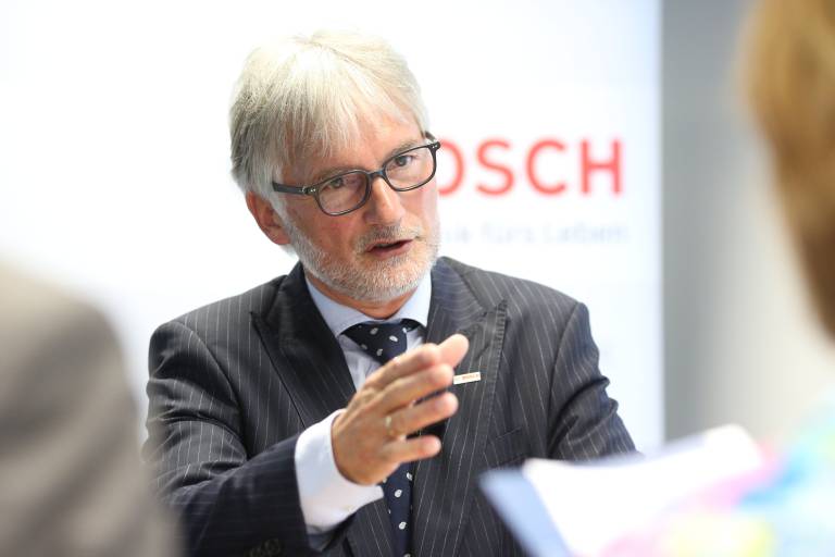 Im Bild: Dipl.oec. Klaus Huttelmaier, Alleinvorstand der Robert Bosch AG und Repräsentant der Bosch-Gruppe in Österreich sowie Regionalverantwortlicher für Mittelosteuropa.