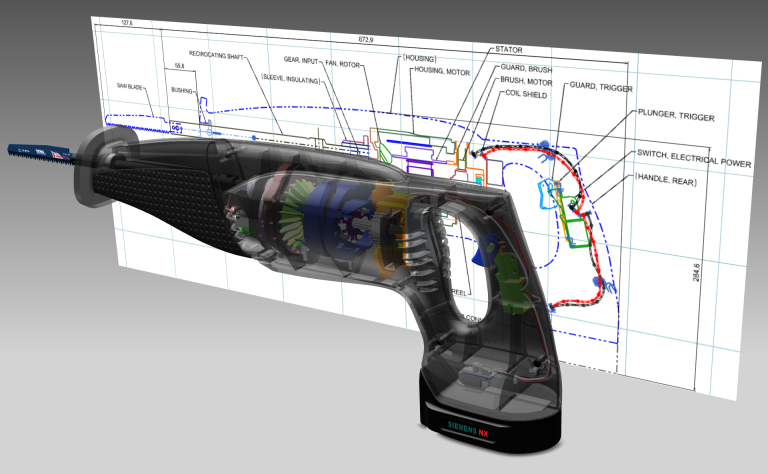 Mit NX 10 wird es möglich, Entwürfe in 2D zu erstellen und diese anschließend in 3D-Modelle umzuwandeln.