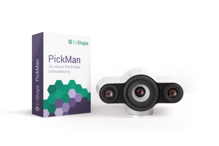 Ergänzt um die Software PickMan wird aus dem 3D-Sensor EnShape Detect ein performantes 3DVision-System, welches die ideale Basis für optische und präzise 3D-Aufnahmen und
Pickprozesse mit kurzer Taktzeiten darstellt.