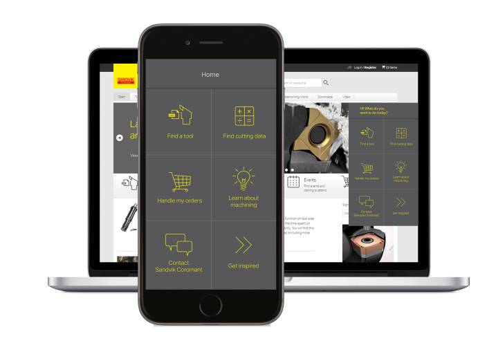 Die neue Ifind-App bündelt alle Informationen rund um Sandvik Coromants Produkte, Services und Wissen.