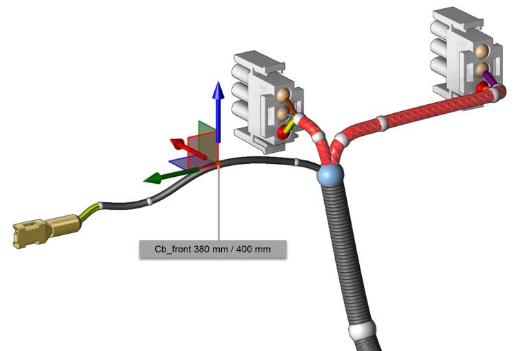 In Eplan Harness proD lassen sich jetzt Kabel auch mit vordefinierten Längen intuitiv verlegen. Im Design werden aktuelle sowie angestrebte Länge exakt dargestellt, und der Anwender kann auf einen Blick erkennen, wie die Kabel optimal verlegt werden. 