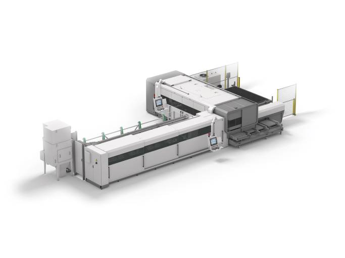 Die Laserschneideanlage LC5 ermöglicht es metallverarbeitenden Betrieben, mit einem System in zwei verschiedenen Märkten zu agieren: in der Rohr- und in der Blechbearbeitung.