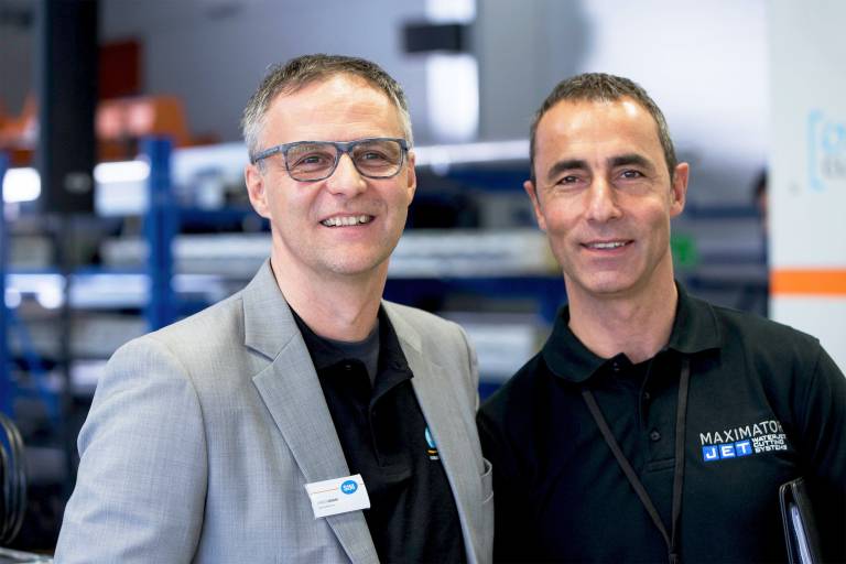 Mit der Markenfusion wollen die Inhaber Jürgen Moser von STM (links) und Sven Anders von Maximator Jet ihre Kräfte in den Bereichen Entwicklung und Service noch stärker bündeln.