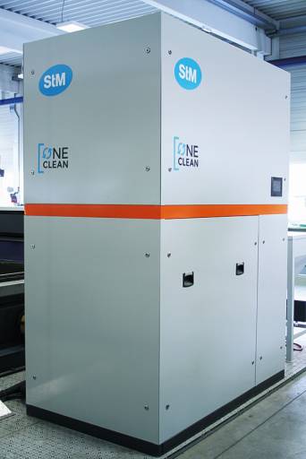 Das Abrasiv Recycling Modul des OneClean-Systems ist mit sämtlichen Wasserstrahl-Schneidsystemen kompatibel.