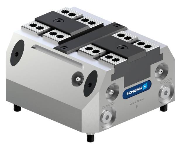 Die kompakten TANDEM plus 140 Kraftspannblöcke sind speziell auf die automatisierte Maschinenbeladung per Roboter zugeschnitten.