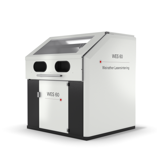 Die WES 60 Auspackstation macht das Auspacken der Lasersinterteile und das Pulverhandling in der Nachbearbeitung einfacher und effizienter.
