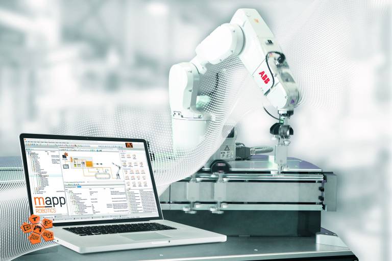 Die ABB-Roboter werden als integraler Bestandteil der Maschinenapplikation in der B&R-Entwicklungsumgebung Automation Studio programmiert. Die vorkonfigurierten Softwarebausteine von mapp Robotics vereinfachen das Erstellen von Maschinenapplikationen inklusive der Robotik noch weiter.