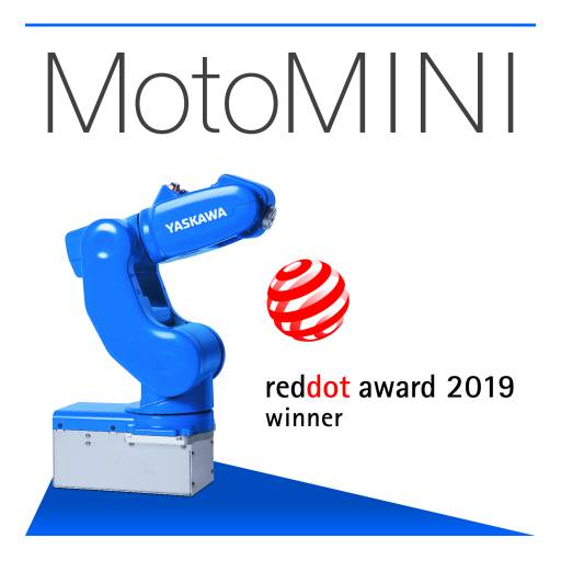 Bei Yaskawa auf der Motek zu sehen: der kompakte Highspeed-Roboter MotoMINI, der 2019 mit dem Designpreis „Red Dot Award: Product Design“ ausgezeichnet wurde.