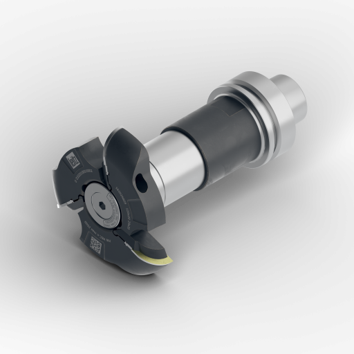 ProfilCut Q umfasst den Durchmesserbereich von 0 bis 650 mm. Das einheitliche Spannsystem ist auf alle Wechsel- und Wendemesser ausgelegt. Sein geringes Gewicht zählt zu den besonderen Vorzügen des Systems.
