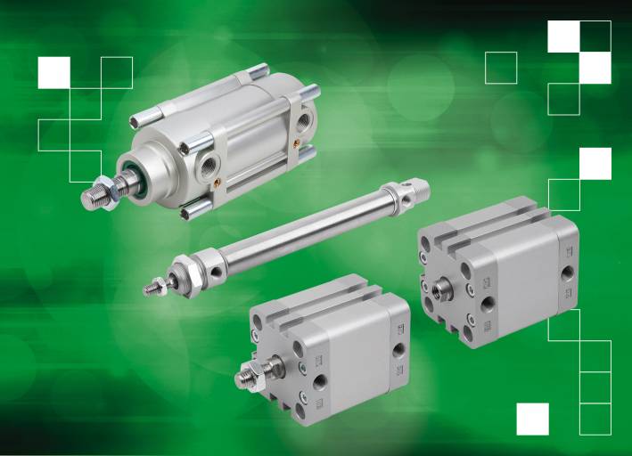 Im Bereich der Pneumatikzylinder bietet norelem drei DIN-ISO-genormte Typen in verschiedenen Hublängen und Kolbendurchmessern an.