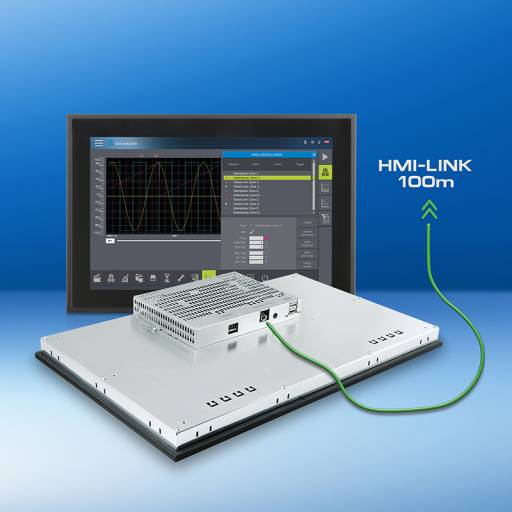 Die TAE-ModularWide Panels von Sigmatek mit HMI-Link-Einheit können bis zu 100 m entfernt vom PC platziert werden.