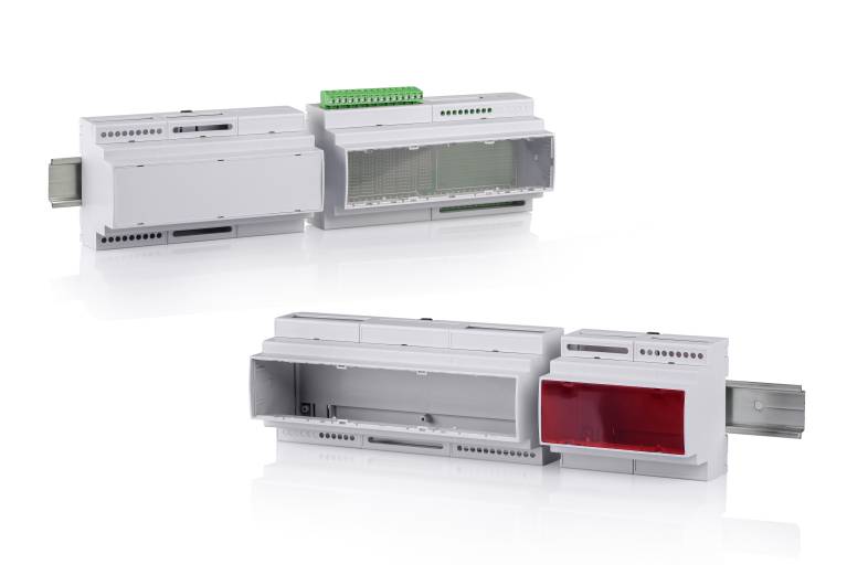 CombiNorm-Control ist weitgehend modular aufgebaut. Das Gehäuse lässt sich mit verschiedenen Frontplatten und Klemmenabdeckungen individuell konfigurieren. 