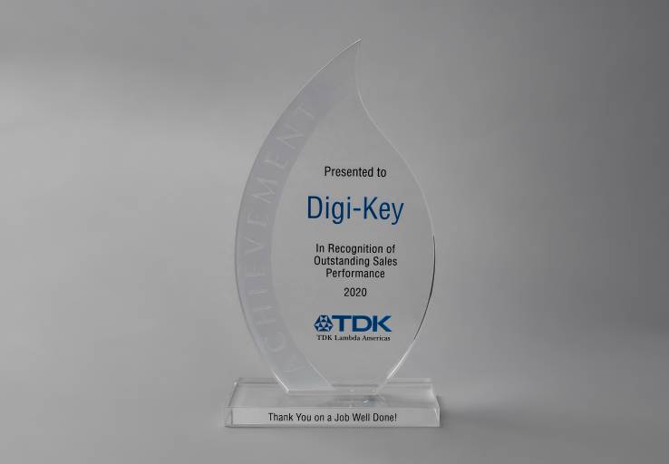 TDK-Lambda Americas, Inc. zeichnete Digi-Key Electronics für seine herausragende Vertriebsleistung im Jahr 2020 aus.