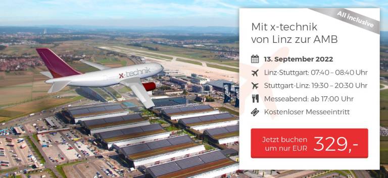 Auch für die diesjährige AMB bieten wir am 13. September 2022 einen Sonderflug von Linz weg an.