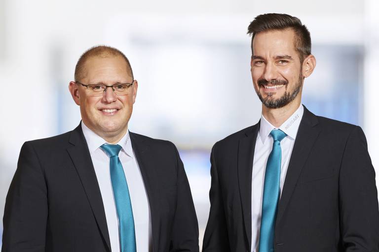 V.r.n.l: Matthias Herr, bisher Geschäftsleiter Business Development, wurde zum dritten Geschäftsführer berufen. Seine bisherige Position übernimmt Swen Herrmann, zuletzt Vertriebsleiter.