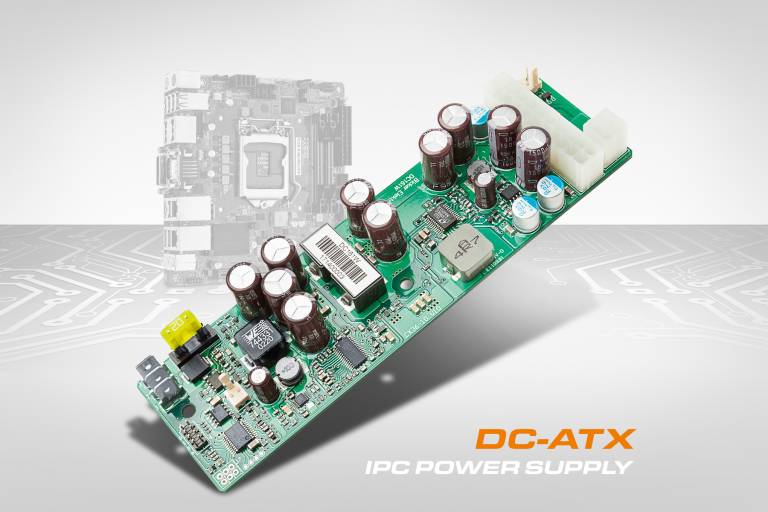 Bicker DC161W – lüfterlose DC-ATX-Stromversorgung für Industrie-Mainboards.