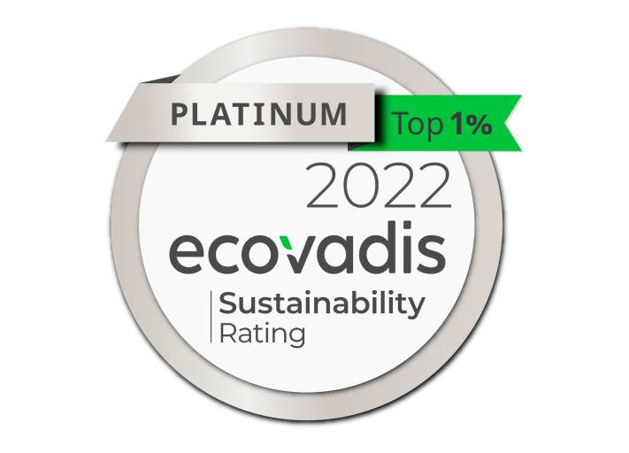 Die Unternehmensgruppe baut auf Silber- und Gold-Ratings von 2020 und 2021 auf und übernimmt eine führende Position in den Bereichen Umwelt und nachhaltige Beschaffung.
