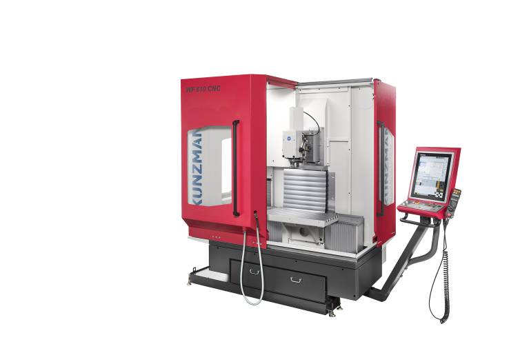 Die neu entwickelte Fräsmaschine WF 610 CNC bietet einen Arbeitsbereich von 610 x 400 x 450 mm (X/Y/Z) und richtet sich vor allem an Lohnfertiger, die kleine bis mittlere Losgrößen produzieren.