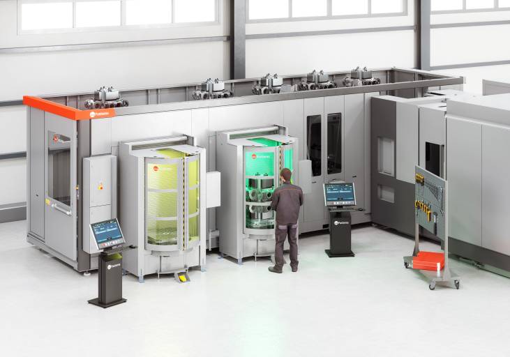 Der FPC Version 8 von Fastems ermöglicht die einfache Automatisierung von CNC-Fräsmaschinen mit Maschinenpaletten in den Dimensionen von 400 bis 1.000 mm.