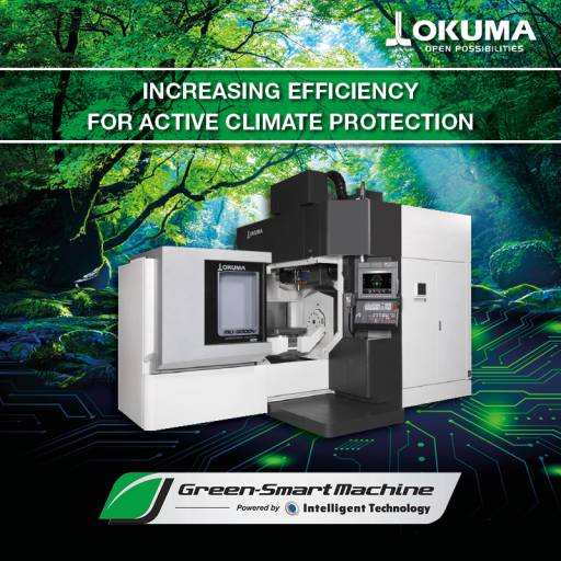 Okuma kündigt energieeffiziente „Green-Smart Machines“ an: aktiver Klimaschutz dank CO₂-neutraler Produktion.
