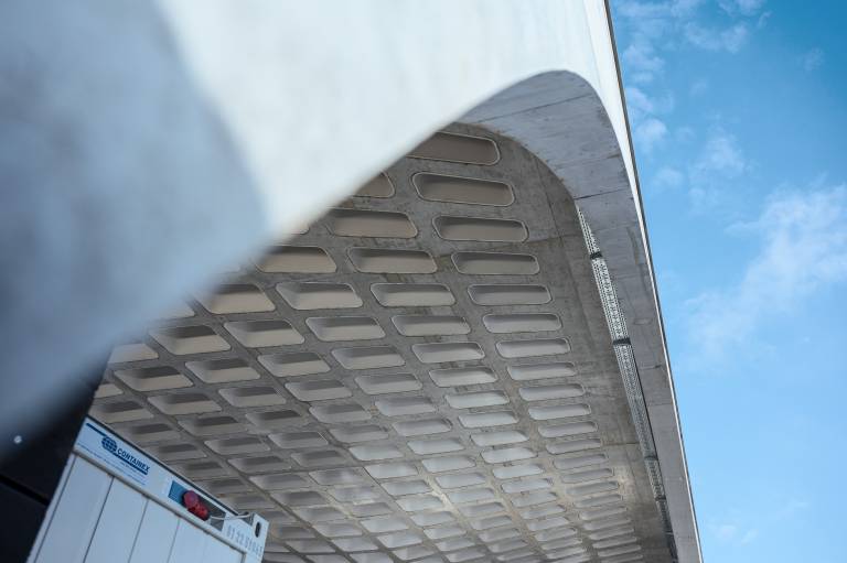 Concrete 3D und Tomaselli Gabriel Bau realisieren die klimaschonende 3D-Druck-Betondecke für den Bauhof Bludenz. (Bilder: Janosch Schallert)