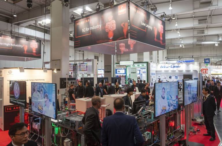Die „Industrial Wireless Arena + 5G Networks & Applications“ auf der Hannover Messe 2023. 