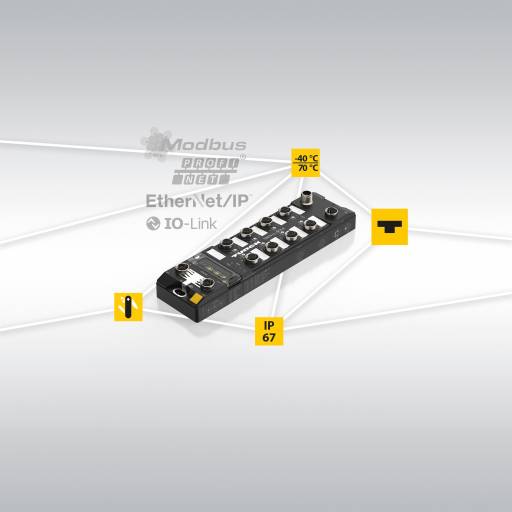 Turcks „Universal-Modul“ TBEN-L-8IOLA: 8 IO-Link Class-A-Ports oder bis zu 16 DXP-Kanäle garantieren Anwendern hohe Flexibilität.