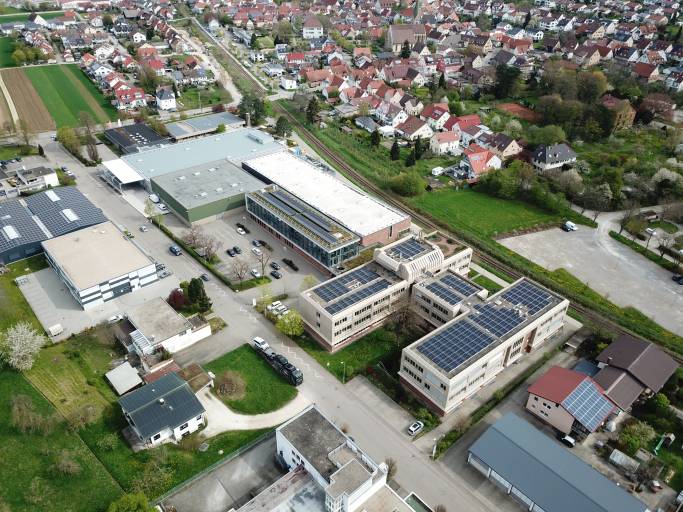 Die Leuze Firmenzentrale in Owen/Teck, Süddeutschland.