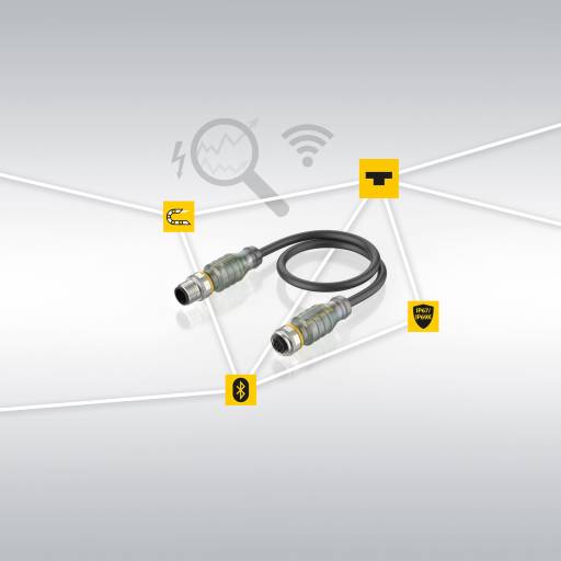 Der M12Plus verfügt über integrierte Elektronik zur Spannungs- und Stromüberwachung der Leitung sowie eine Bluetooth-Funkschnittstelle.