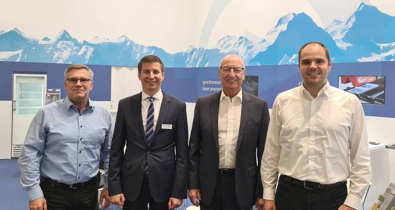 V.l.n.r.: Geschäftsführer Armand Bayer, Gesellschafter Thomas Jericke und CEO der Indel AG, geschäftsführender Gesellschafter Klaus Kreim sowie Geschäftsführer Holger Friedrich.