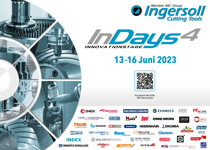 Die InDays4 Innovations- und Techniktage gehen vom 13. bis 16. Juni 2023 bei Ingersoll in Haiger (D) in die vierte Runde.
