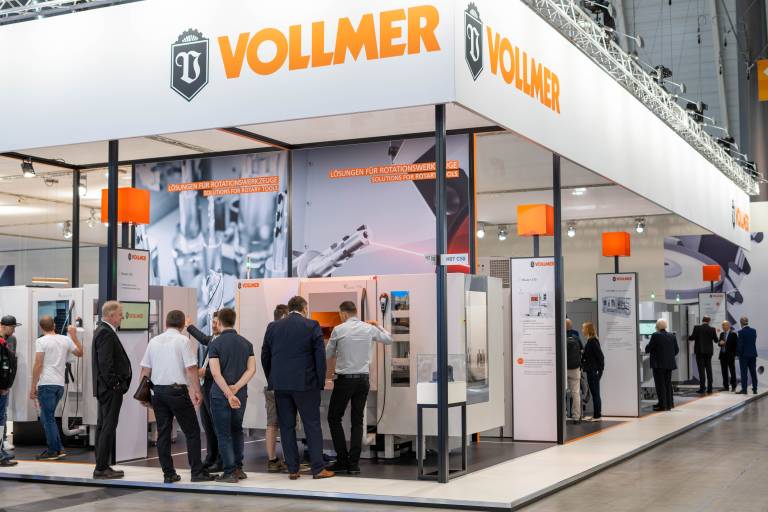 In Hannover zeigt Vollmer sein Programm an Schleif-, Erodier- und Lasermaschinen für die Produktion von Rotationswerkzeugen, die aus ultraharten Schneidstoffen wie PKD, CBN oder Hartmetall bestehen.