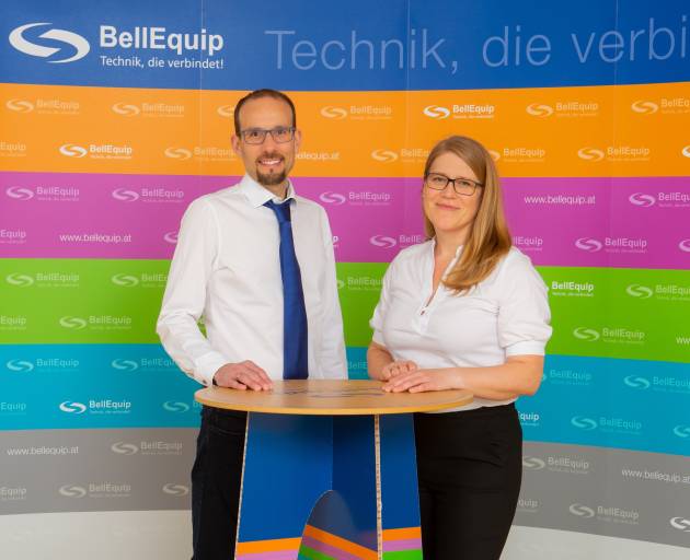 BellEquip Führungsteam Geschäftsführer DI (FH) Günther Lugauer und Prokuristin Sonja Hackl freuen sich über die positive Geschäftsentwicklungen und wollen unter dem Motto „Technik, die verbindet“ ihr Team erweitern.