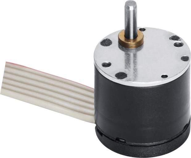 Die mechanische Kraft für die präzise Positionierung der Halterung liefern drei edelmetallkommutierte DC-Getriebemotoren mit integriertem Encoder der Serie 1512 ... SR IE2-8 von Faulhaber. 