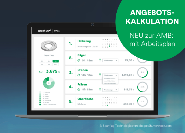 Spanflug Make liefert mit dem neuen Arbeitsplan nun auch detaillierte Angaben zu den Fertigungsschritten der kalkulierten Bauteile. 