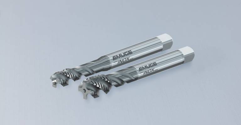 Den Inox-Gewindebohrer von Emuge gibt es in der Ausführung 2,5xD, mit Durchmessern von 2,0 bis 24 mm für verschiedene Gewindesysteme.