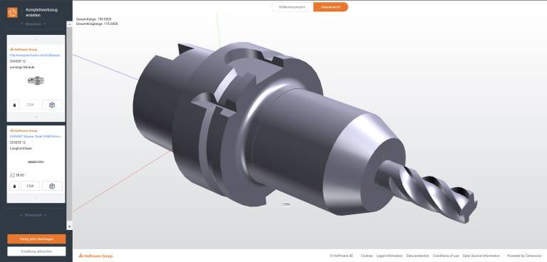 Die neue Funktionalität „Tool Assembler“ ermöglicht es, Komplettwerkzeuge in der digitalen Fertigungslösung Connected Manufacturing zusammenzubauen.