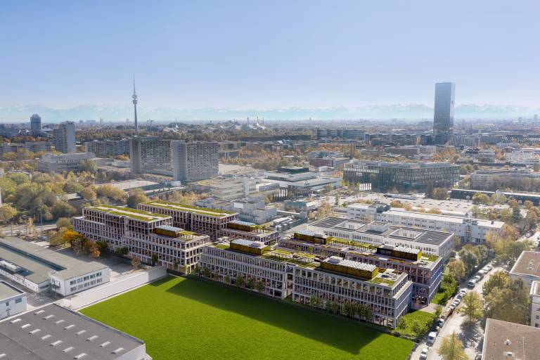 Innovativ, modern, nachhaltig: Ein Teil des Business-Quartiers Go Four It wird ab 2026 das europäische Headquarter-Gebäude von DMG Mori. (Bild: EB 32 Grundstücksgesellschaft mbH & Co. KG)